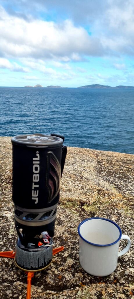 friends coffee jetboil flamingo hike